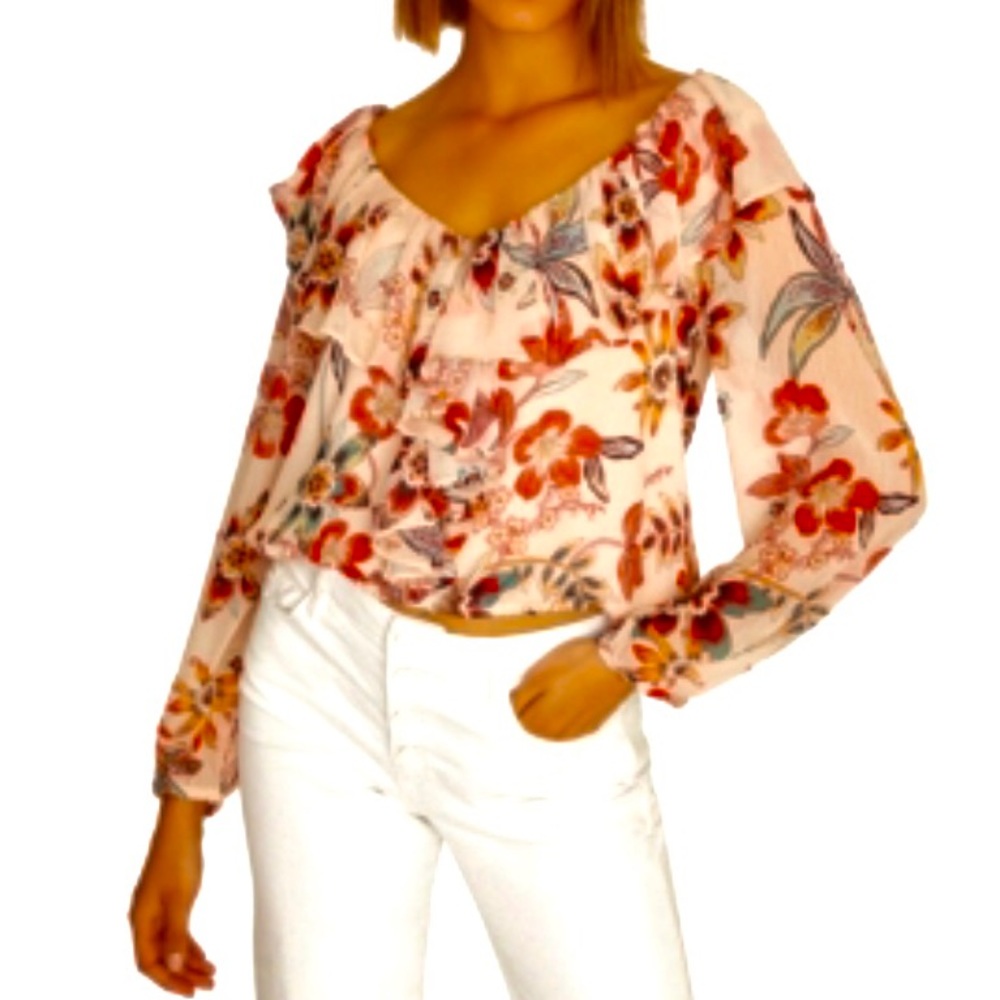 NWT Anthro Sanctuary Chiffon Floral Long Sleev…